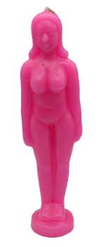 Pink Woman Candle 6 3/4"