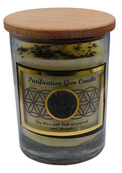 Gemstone Soy Candle - Purification With Shungite Chips