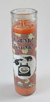 Jar Candle - Call Me! Text Me! Topped with Carnelian & Tobacco (Scented)