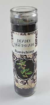 Jar Candle - Banishing - Topped with Deadly Nightshade (Scented)