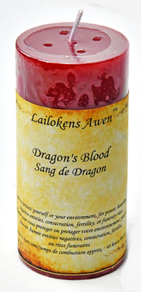 Dragon's Blood Scented Lailokens Awen Candle 4"