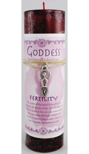 Fertility With Goddess Necklace Pillar Candle