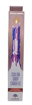 Pink, Purple Drip Candles (Set Of 2)