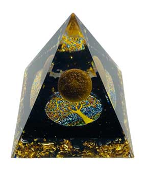 Tree Of Life With Moon Orgonite Pyramid 2 1/2"