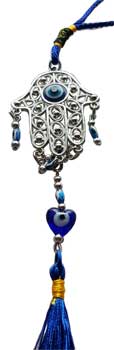 Hamsa Hand Evil Eye Wall Hanging with Tassel