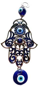 Hamsa Hand of Fatima with Nazar Evil Eye Wall Hanging