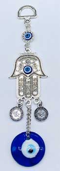 Fatima Hand Nazar Evil Eye Protection Wall Hanging 2" x 6 1/2"