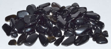 1Lb Black Obsidian Tumbled Chips 7-9mm