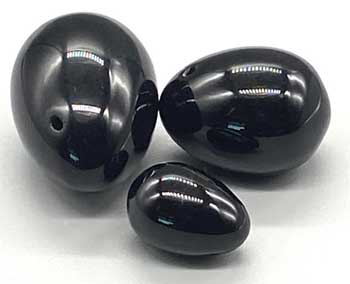 Black Obsidian Yoni Eggs (Set Of 3)