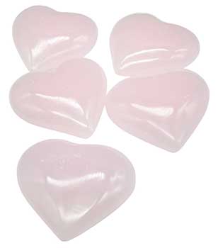 2" Calcite, Pink Heart (Set Of 5)