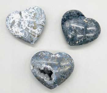 Marcasite Polished Heart Stone 2"