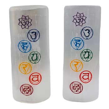 Chakra Selenite Harmonizer (Set Of 2)