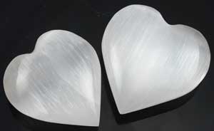 White Selenite Heart 1 1/4" - 2”