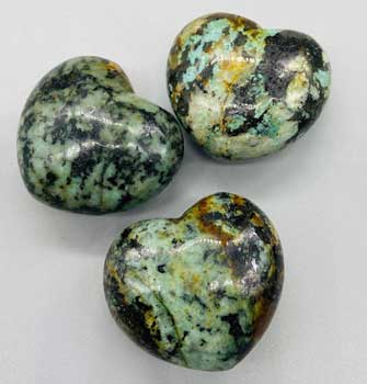 African Turquoise Heart 1 3/4"