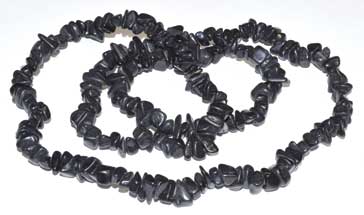 Black Stone Chip Necklace 32"