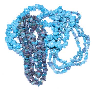 Turquoise-Colored White Howlite Chip Necklace 32"