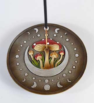 Mushroom Stick Incense Burner 4 7/8"