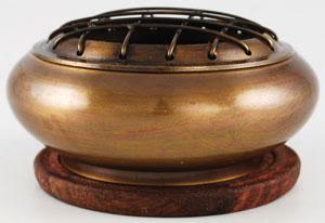 Brass Screen Charcoal & Resin Incense Burner With Coaster