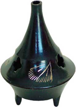 Black Brass Cone Incense Burner 2 1/4"