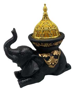 Black Elephant Incense Burner 5"