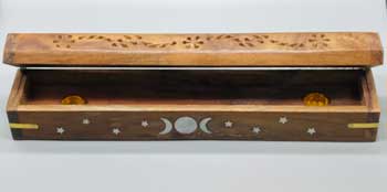 Flip Top Triple Moon Incense Holder 12"