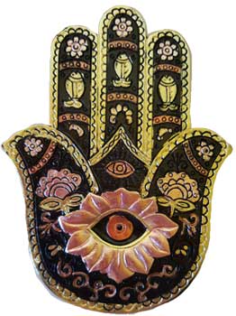 Gold & Black Hamsa Hand Incense Burner