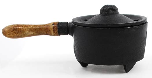 Cast Iron Burner With Wooden Handle