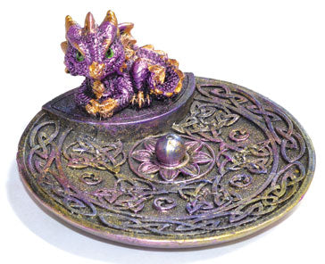Purple Dragon Incense Burner 4 1/4"