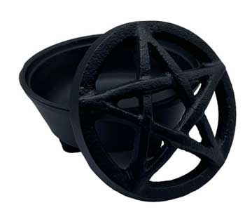 Pentagram Cast Iron Cauldron 3 1/4"