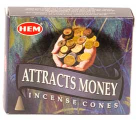 Attracts Money Hem Incense Cones (10 Cones)