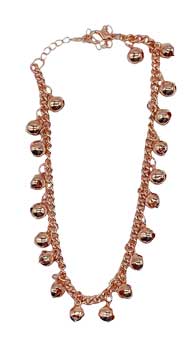 Goldtone Anklet With Bells