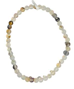 White & Black Agate Bracelet 4mm