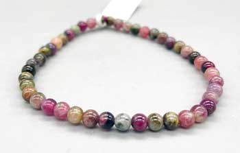 Rainbow Tourmaline Beaded Bracelet 4mm