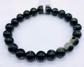 Black Tourmaline With Quartz Bracelet 8mm