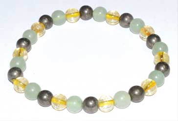 Green Aventurine, Citrine & Pyrite Bracelet 6mm