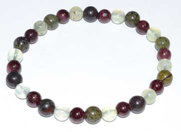 Dragon Blood Jasper, Garnet & Prehnite Bracelet 6mm