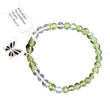 Peridot & Quartz Butterfly Bracelet 6mm