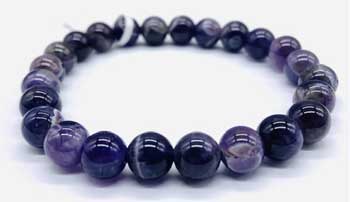 Chevron Amethyst Bracelet 8mm