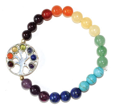 7 Chakra Tree Of Life Bracelet 8mm