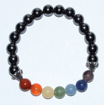 Chakra Stones & Hematite Bracelet 8mm