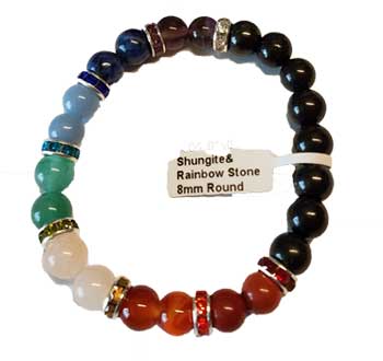 Chakra & Shungite Bracelet 8mm