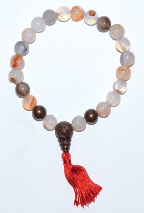 Dendritic Agate With Tassel Bracelet 8mm