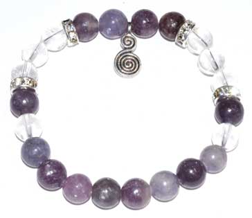 Lepidolite With Double Spiral Bracelet 8mm