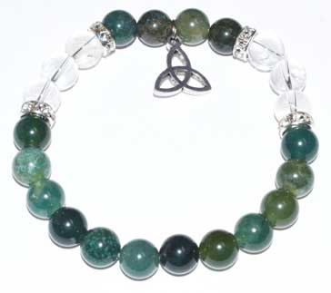 Green Moss Agate Triquetra Bracelet 8mm