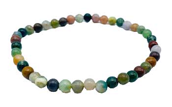 Moss Agate Stretch Bracelet 4mm