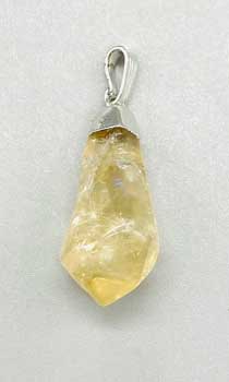 Citrine Crystal Diamond-Shape Pendant