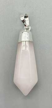 Rose Quartz Diamond-Shape Pendant