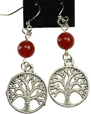 Carnelian Tree Of Life Earrings