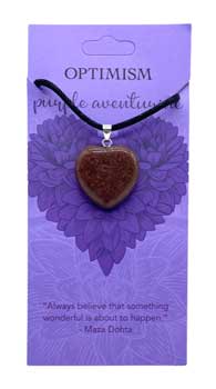 Optimism Purple Aventurine Heart Pendant Necklace