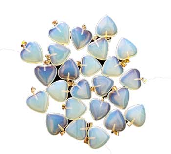 Opalite Heart Pendants 3/4” (20mm) (Pack Of 24)